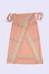 Long wrap skirt in woven striped cotton with gold thread