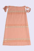 Long wrap skirt in woven striped cotton with gold thread