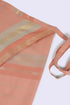 Long wrap skirt in woven striped cotton with gold thread