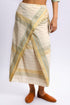 Long wrap skirt in woven striped cotton with gold thread