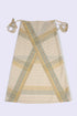 Long wrap skirt in woven striped cotton with gold thread