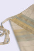 Long wrap skirt in woven striped cotton with gold thread