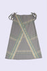 Long wrap skirt in woven striped cotton with gold thread