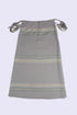 Long wrap skirt in woven striped cotton with gold thread