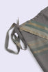 Long wrap skirt in woven striped cotton with gold thread