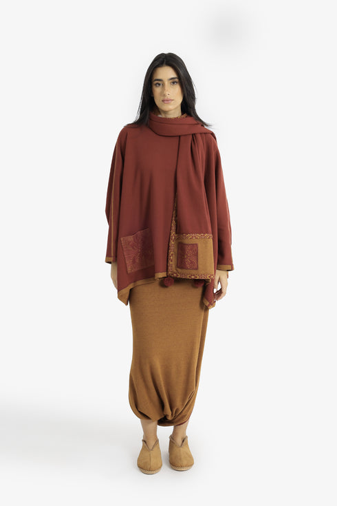 Jacquard skirt pants with twisted hem