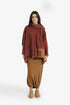 Jacquard skirt pants with twisted hem