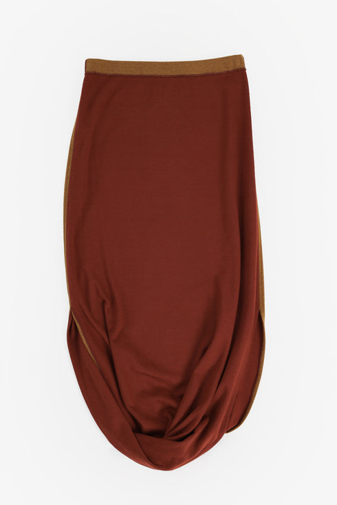 Jacquard skirt pants with twisted hem
