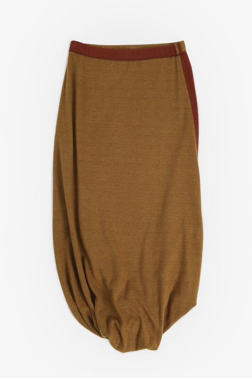 Jacquard skirt pants with twisted hem