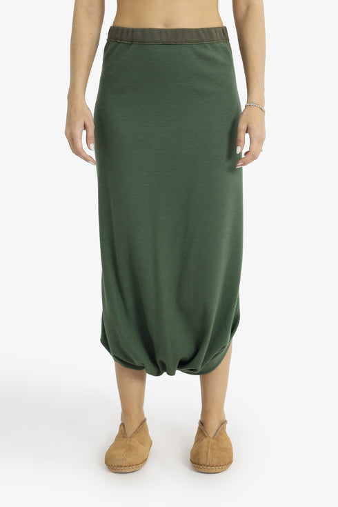 Jacquard skirt pants with twisted hem