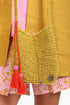 Hand knitted cross body bag in linen yarn