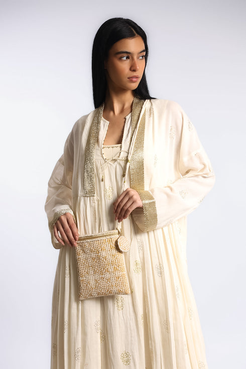Small cross bag in hand printed cotton Canvas