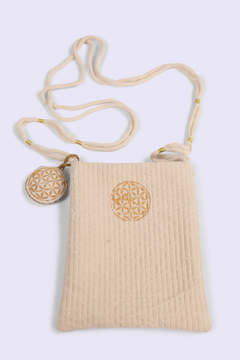 Small cross bag in hand printed cotton Canvas