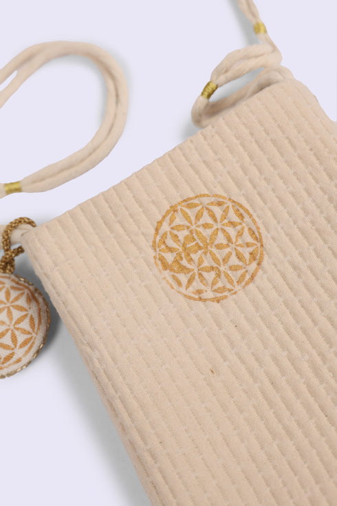 Small cross bag in hand printed cotton Canvas