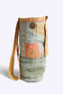 Patchwork long cylinder crossbody bag