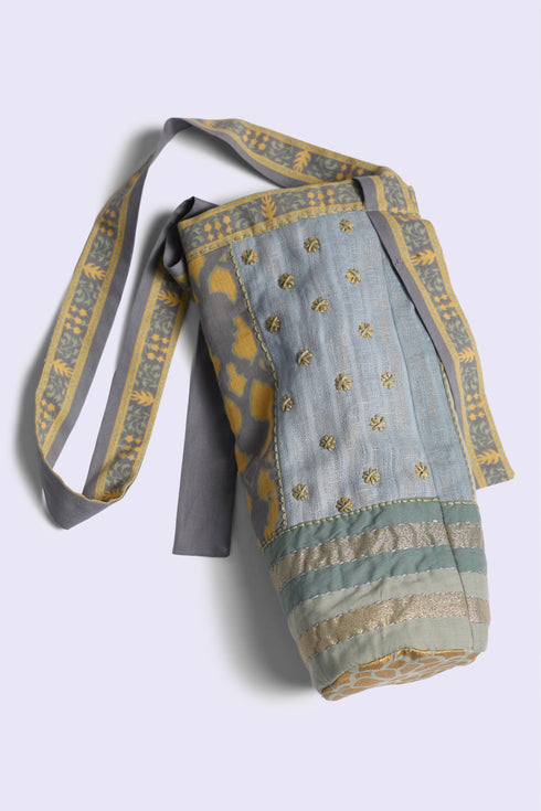 Cylinder patchwork shoulder bag