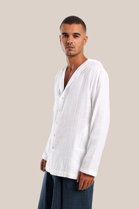 Hooded Shirt with button down front and back