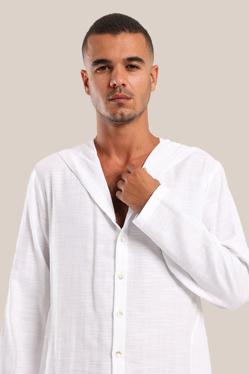 Hooded Shirt with button down front and back