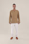 Round neckline sweater with slit