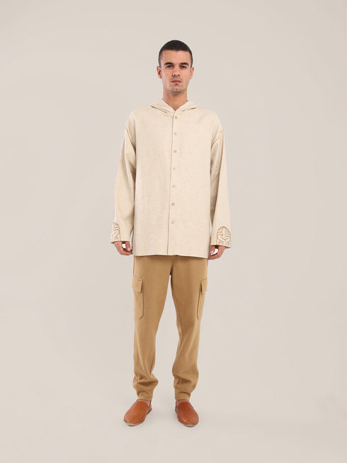 Linen-cotton blend shirt
