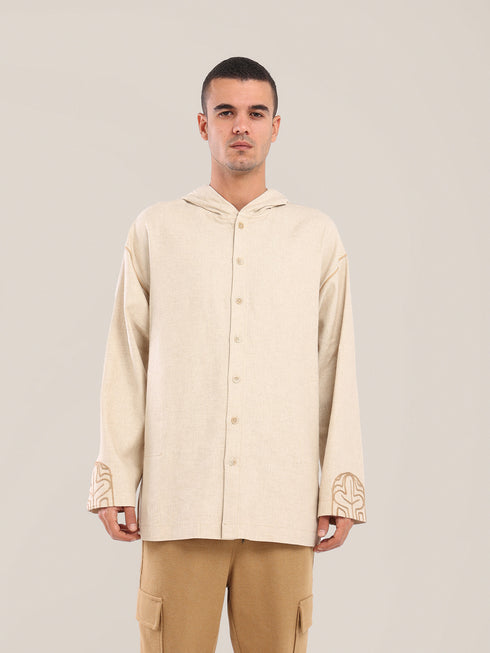 Linen-cotton blend shirt