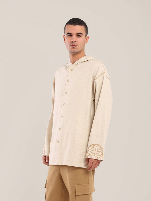 Linen-cotton blend shirt