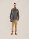 Printed cotton shirt with a stand-up collar