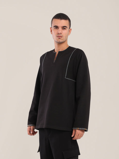 Long sleeves round neck cotton Milton sweater