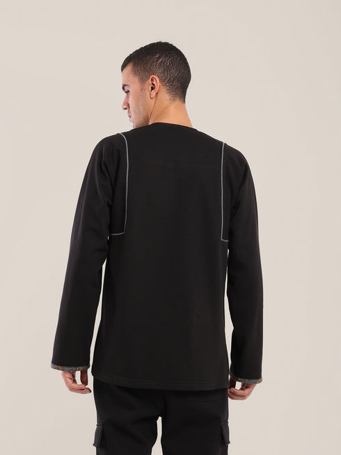 Long sleeves round neck cotton Milton sweater