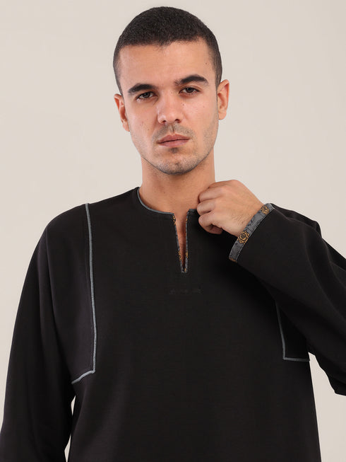 Long sleeves round neck cotton Milton sweater