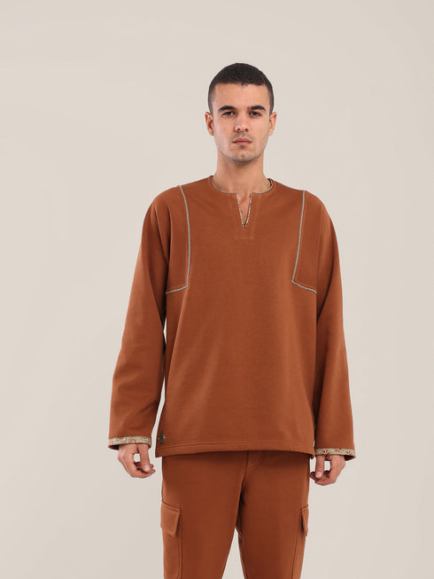 Long sleeves round neck cotton Milton sweater