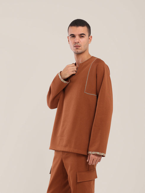 Long sleeves round neck cotton Milton sweater