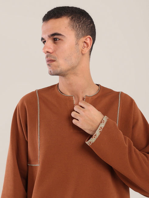 Long sleeves round neck cotton Milton sweater