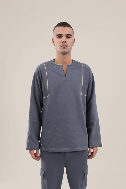 Long sleeves round neck cotton Milton sweater