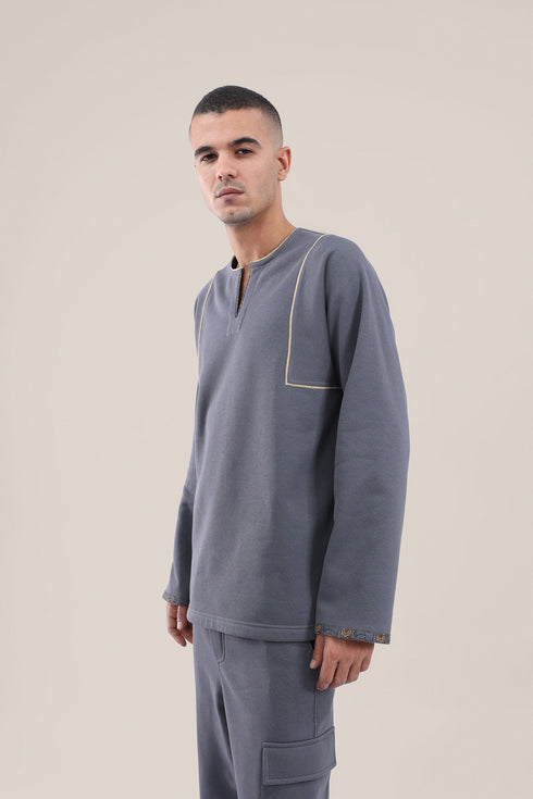 Long sleeves round neck cotton Milton sweater