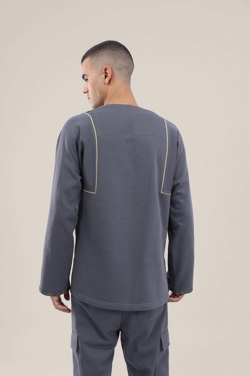 Long sleeves round neck cotton Milton sweater