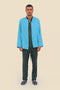 Shirt in cotton with contrast color stitching