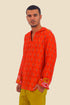 Shirt in printed cotton gauze with hoodie