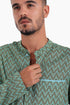 Shirt in printed cotton gauze with button down