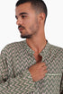 Shirt in printed cotton gauze with button down