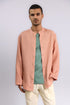 Essential linen shirt with stand collar