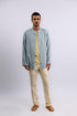 Essential linen shirt with stand collar