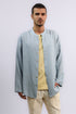 Essential linen shirt with stand collar