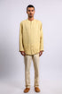 Essential linen shirt with stand collar