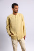 Essential linen shirt with stand collar