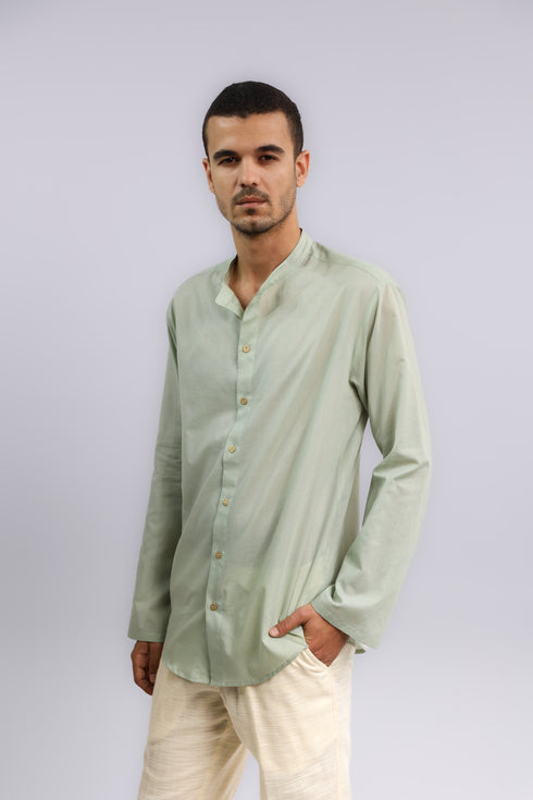 Refined Egyptian cotton voile shirt