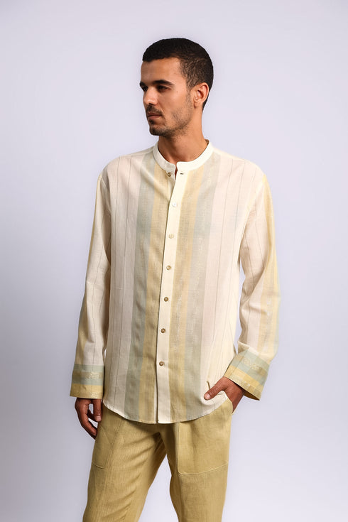 Lustre woven cotton shirt