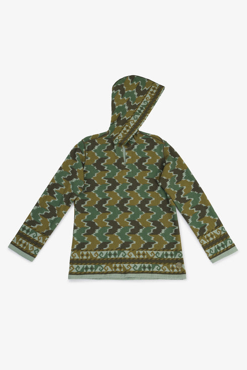 Men’s hooded sweater with V neckline