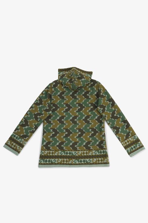 Men’s hooded sweater with V neckline
