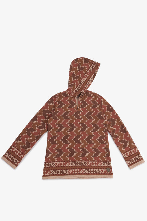 Men’s hooded sweater with V neckline